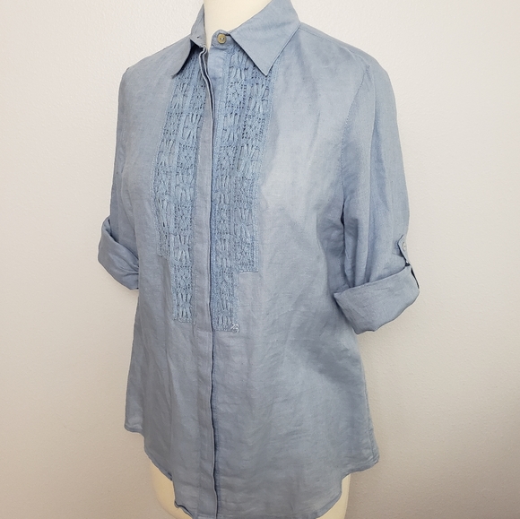 Max Studio Tops - Max Studio Linen blend button down XS RN # 58822